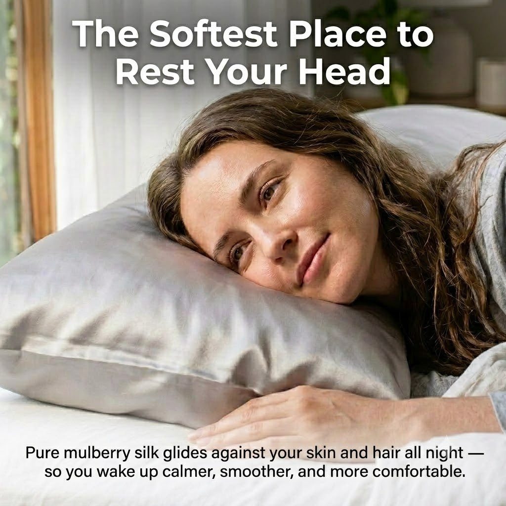 SilkGlow™ — 100% Mulberry Silk Pillowcase for Hair & Skin